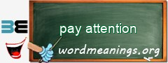 WordMeaning blackboard for pay attention